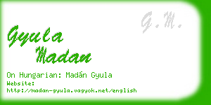 gyula madan business card